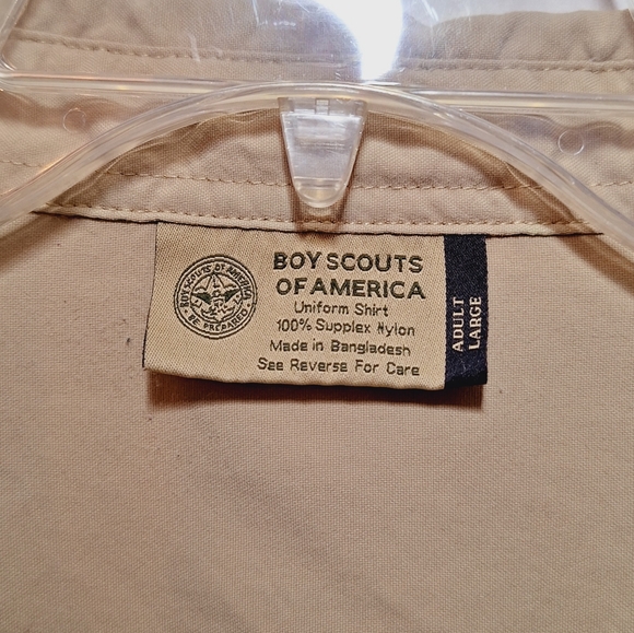 Vintage Boy Scouts Of America Uniform Shirt Adult Large Patches Be Prepared Tan - Picture 4 of 9